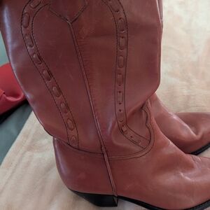 Women's Red Leather Boots